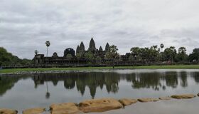 Angkor Wat Temples from the lake, Siem Reap